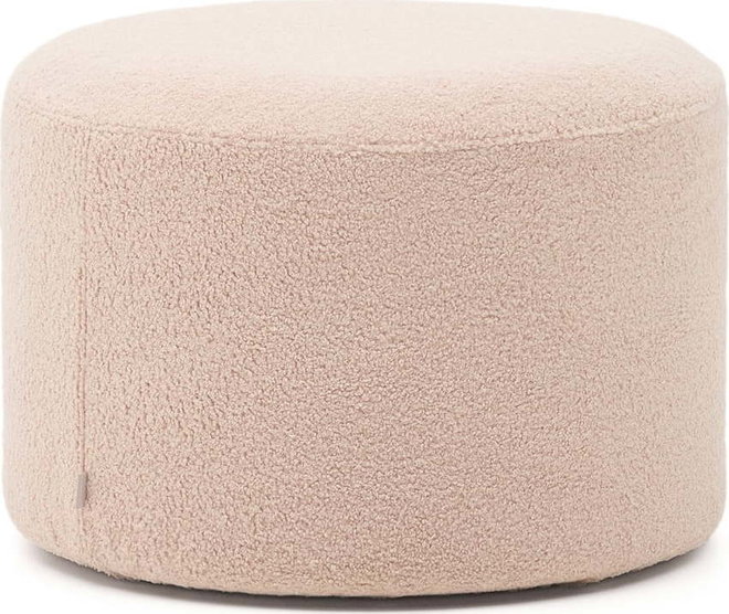 Světle růžový taburet z textilie bouclé Kaeli – Kave Home