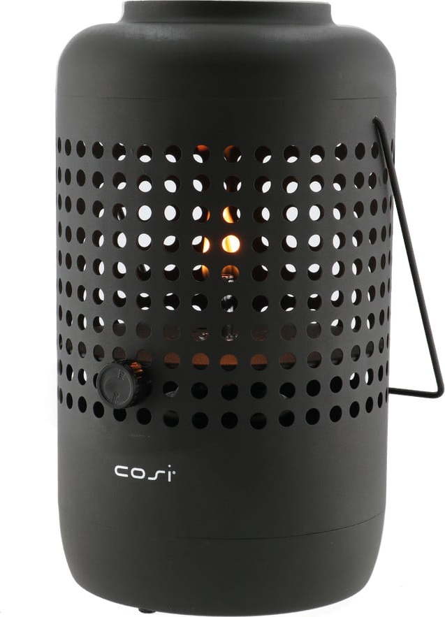Černá plynová lampa Cosi Drop, výška 37 cm
