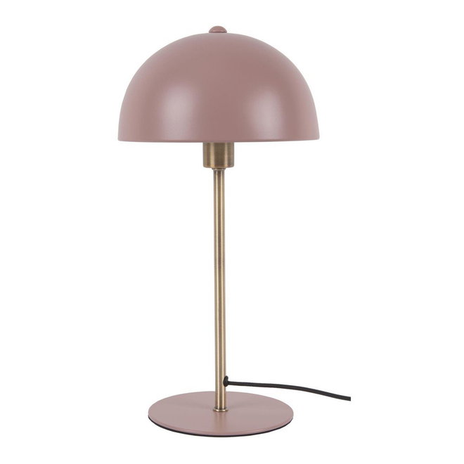 Růžová stolní lampa s detaily ve zlaté barvě Leitmotiv Bonnet