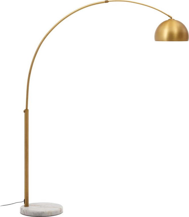 Stojací lampa ve zlaté barvě s kovovým stínidlem (výška 160 cm) Madali – Kave Home