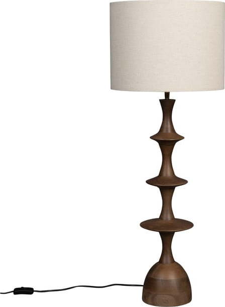 Hnědo-krémová stolní lampa s textilním stínidlem (výška 90 cm) Cath – Dutchbone