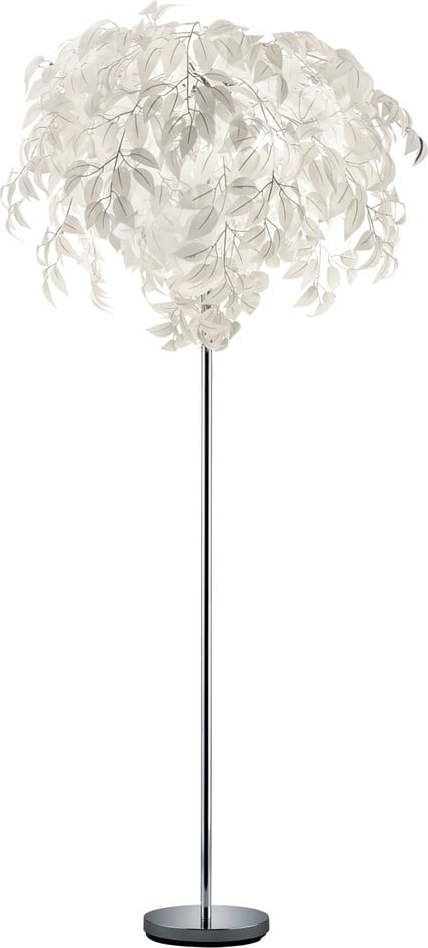 Bílá stojací lampa Reality Leavy, výška 180 cm