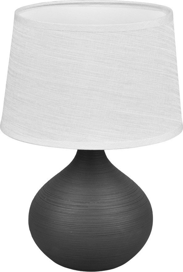 Tmavě hnědá stolní lampa z keramiky a tkaniny Reality Martin, výška 29 cm