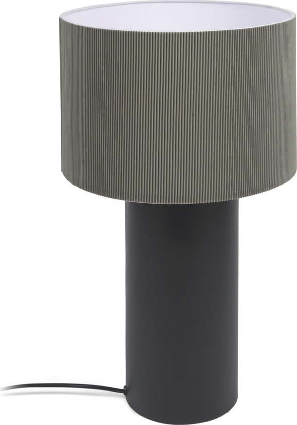 Černo-šedá stolní lampa s kovovým stínidlem (výška 50 cm) Domicina – Kave Home