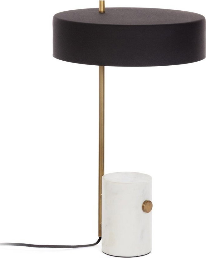 Bílo-černá stolní lampa s kovovým stínidlem (výška 53 cm) Phant – Kave Home