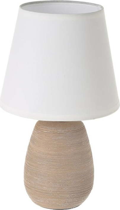 Hnědá keramická stolní lampa s textilním stínidlem (výška 27,5 cm) – Casa Selección