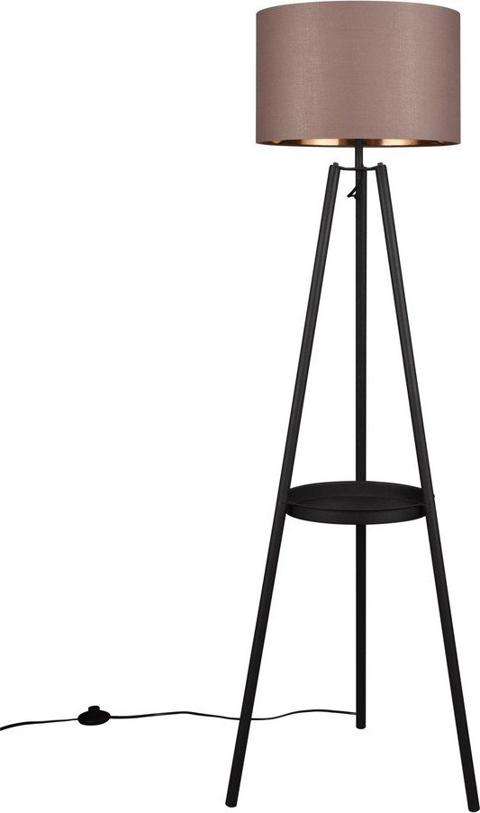 Černá stojací lampa s poličkou (výška 152 cm) Colette – Reality