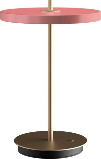 Růžová LED stmívatelná stolní lampa s kovovým stínidlem (výška 31 cm) Asteria Move – UMAGE