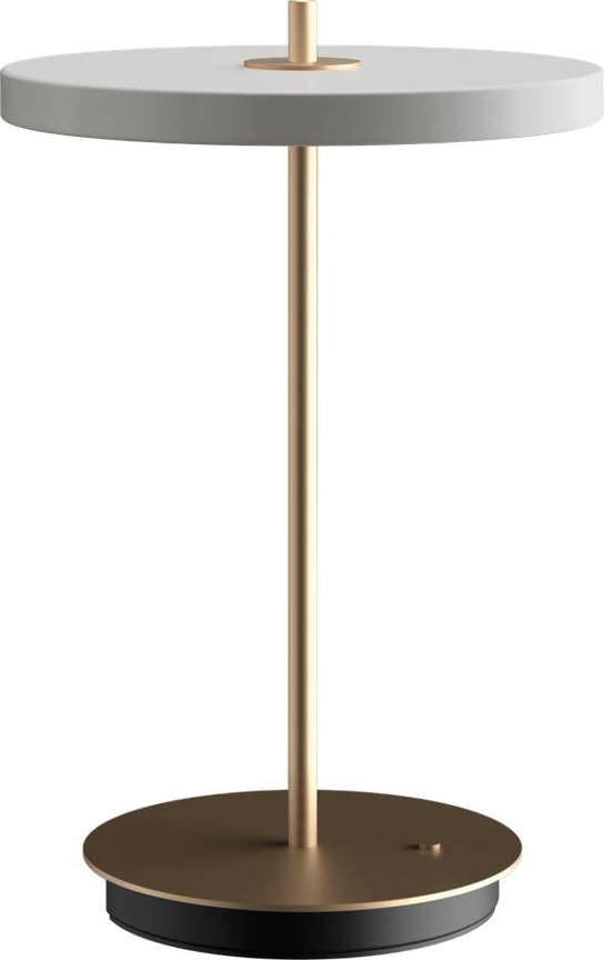 Světle šedá LED stmívatelná stolní lampa s kovovým stínidlem (výška 31 cm) Asteria Move – UMAGE