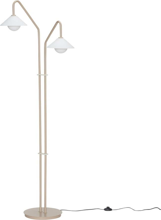 Béžová stojací lampa se skleněným stínidlem (výška 165 cm) Come – Hübsch