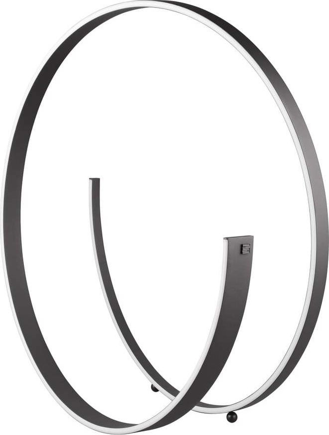 Černá LED stojací lampa s hlasovým ovládáním/s ovládáním pomocí mobilní aplikace s kovovým stínidlem (výška 75 cm) Cinardi – CINQUE
