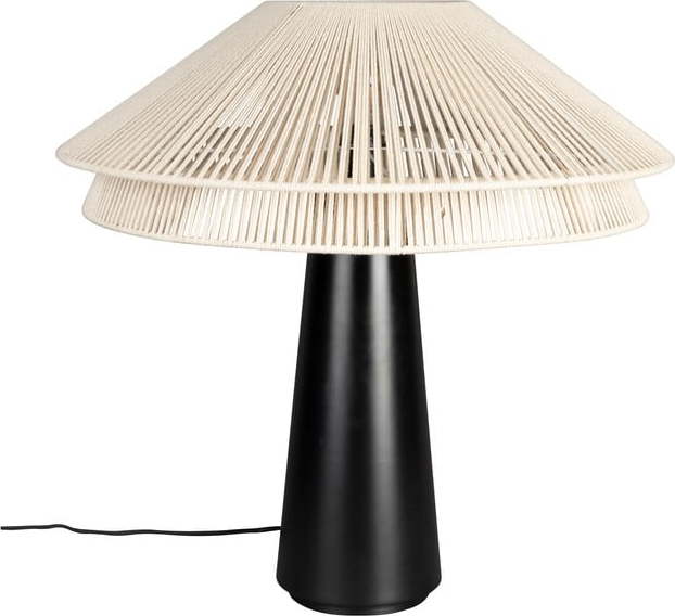 Černobílá stolní lampa s textilním stínidlem (výška 62 cm) Elon – Dutchbone