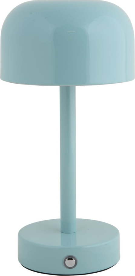 Světle modrá LED stolní lampa s kovovým stínidlem (výška 24,5 cm) James – Leitmotiv