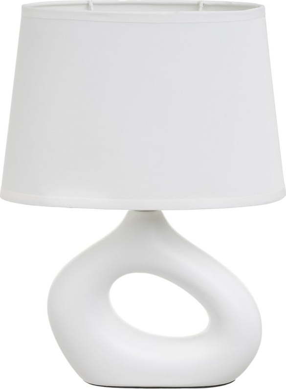 Bílá keramická stolní lampa s textilním stínidlem (výška 30 cm) – Casa Selección