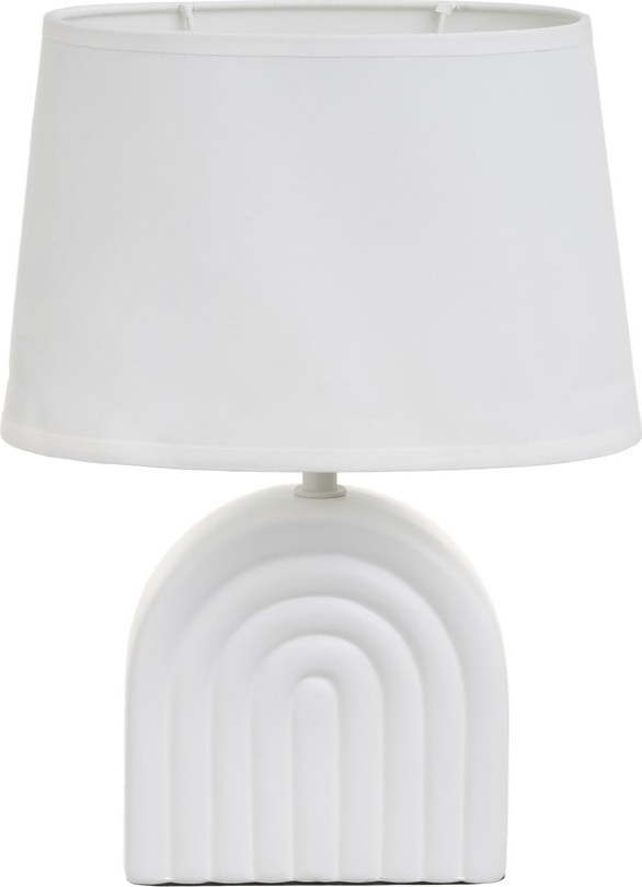 Bílá keramická stolní lampa s textilním stínidlem (výška 31 cm) – Casa Selección