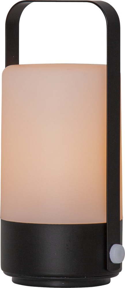 Černo-béžová LED lucerna Star Trading Flame, výška 19 cm