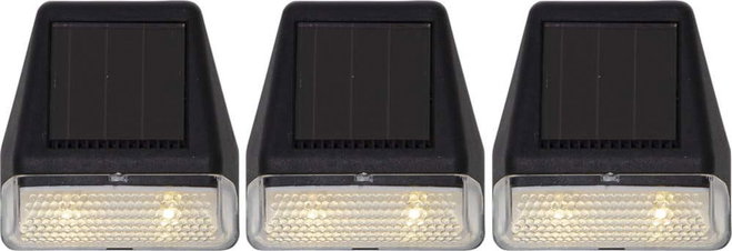 Sada 3 nástěnných solárních LED svítidel Star Trading Wally, výška 7,5 cm