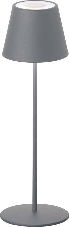 Šedá LED stmívatelná stolní lampa se senzorem pohybu a s kovovým stínidlem (výška 38 cm) Consenza – Fischer & Honsel