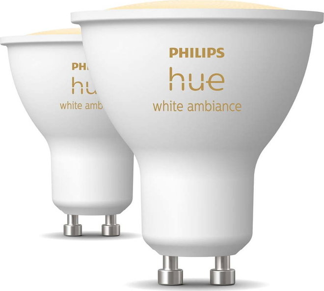 LED smart žárovky v sadě 2 ks GU10, 4 W White ambiance – Philips Hue