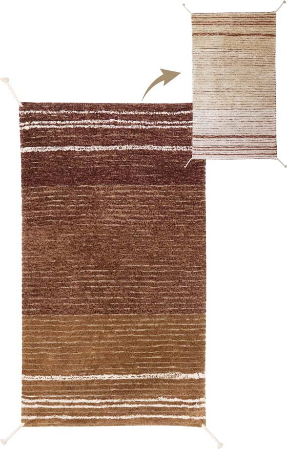 Bavlněný koberec v cihlové barvě 80x140 cm Twin Toffee – Lorena Canals