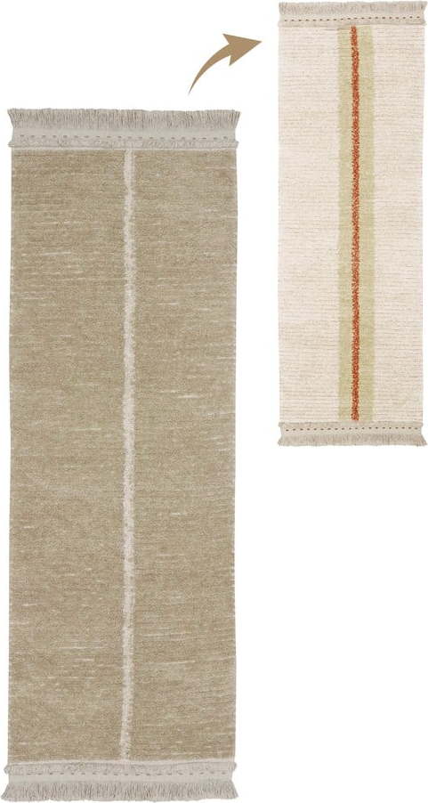 Béžový bavlněný běhoun 80x230 cm Duetto Sage – Lorena Canals