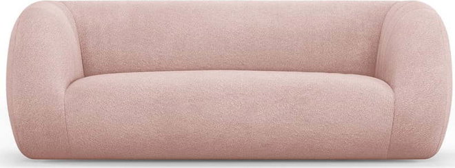 Světle růžová pohovka z textilie bouclé 210 cm Essen – Cosmopolitan Design