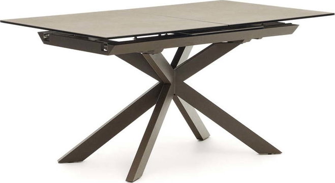 Hnědý rozkládací jídelní stůl s keramickou deskou 90x160 cm Atminda – Kave Home
