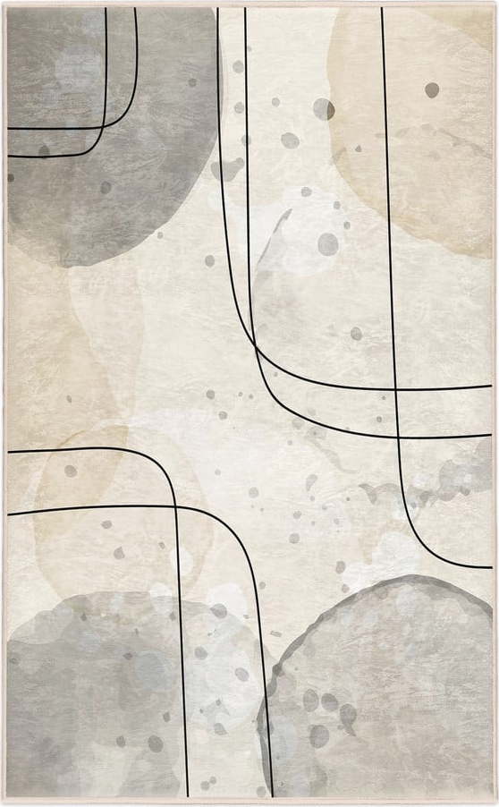 Šedo-krémový pratelný koberec 120x180 cm Simple Lines – Mila Home