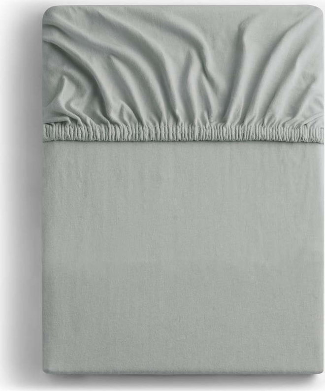 Světle šedé napínací prostěradlo jersey 200x200 cm Amber – Restilo