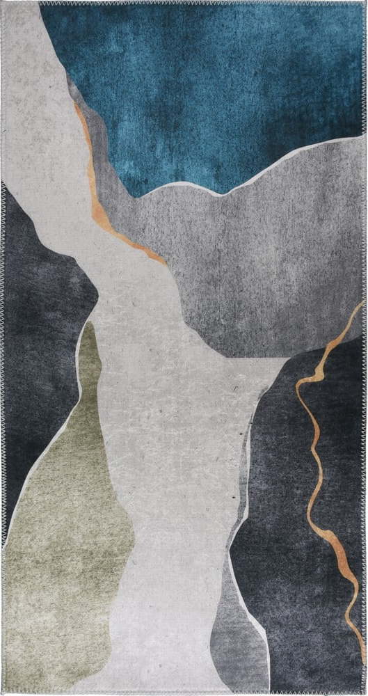 Modro-šedý pratelný koberec 80x150 cm – Vitaus