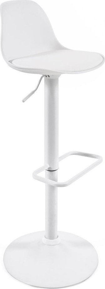 Matně bílá barová židle s nastavitelnou výškou z imitace kůže (výška sedáku 60 cm) Orlando-T – Kave Home