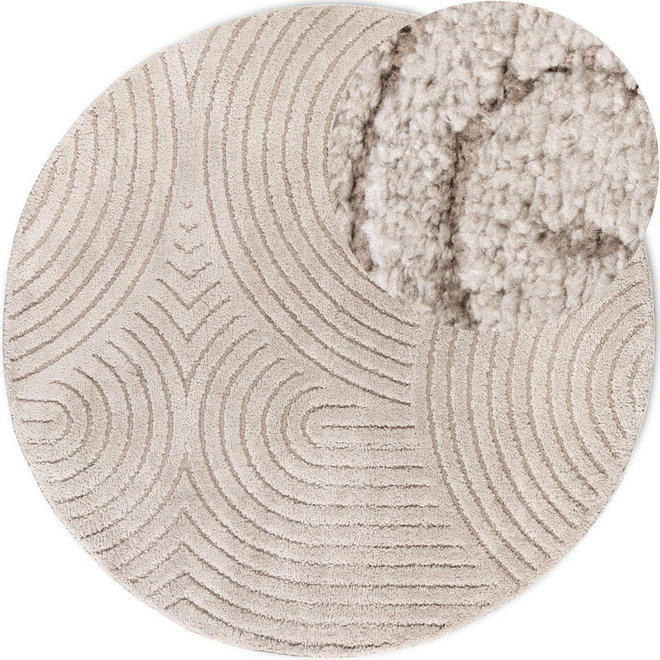 Béžový kulatý koberec ø 200 cm Panglao New York Taupe – Elle Decoration