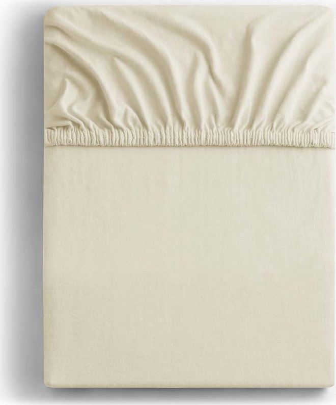Béžové napínací prostěradlo jersey 140x200 cm Amber – Restilo