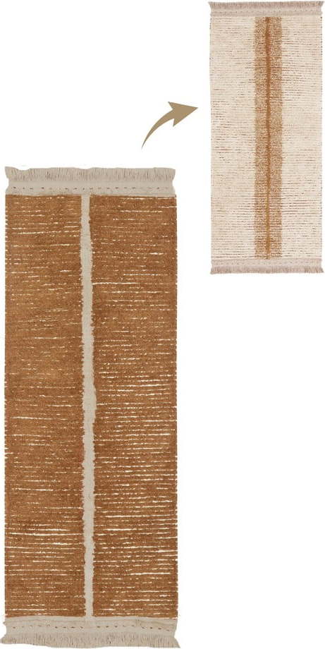 Bavlněný běhoun v béžovo-cihlové barvě 80x230 cm Duetto Toffee – Lorena Canals