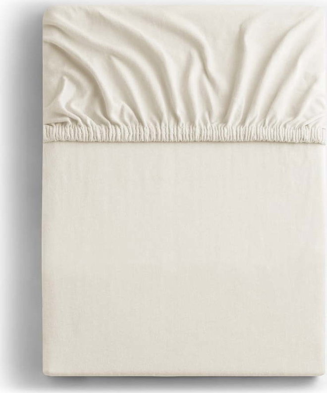 Bílé/krémové napínací prostěradlo jersey 180x200 cm Amber – Restilo