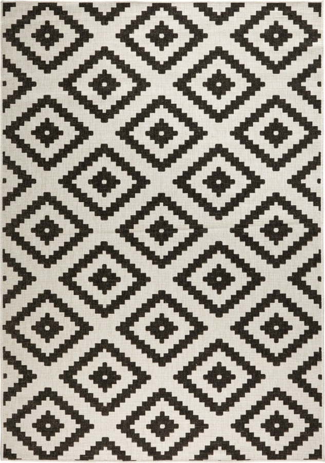 Černo-krémový venkovní koberec NORTHRUGS Malta, 160 x 230 cm