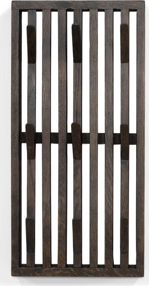Tmavě hnědý nástěnný věšák z dubového dřeva 24 cm Parco – Spinder Design