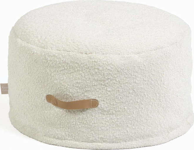 Bílý puf Kave Home Adara, ø 50 cm