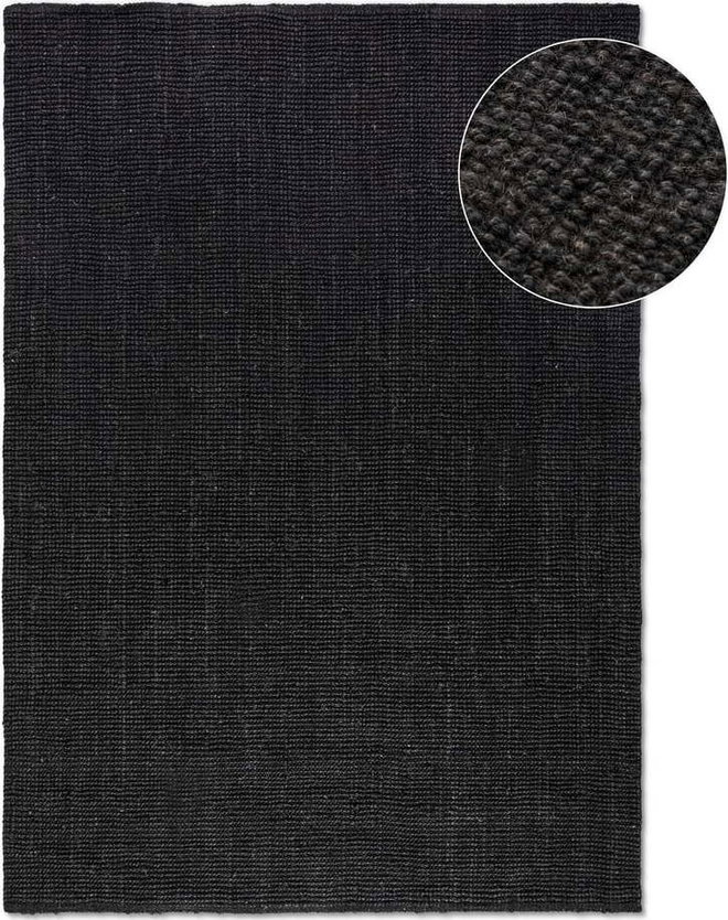 Černý jutový koberec 120x170 cm Bouclé – Hanse Home