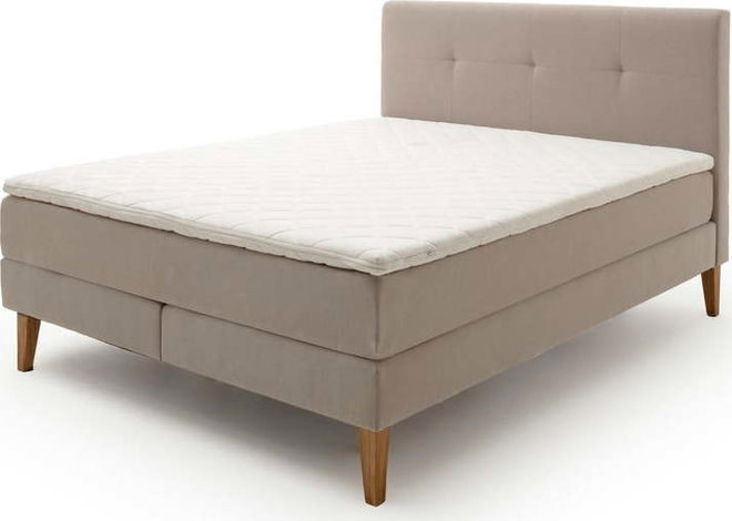Béžová boxspring postel 160x200 cm Stockholm – Meise Möbel