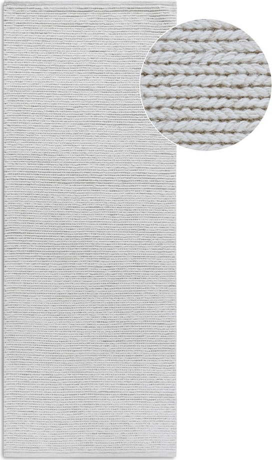 Bílý ručně tkaný vlněný běhoun 80x200 cm Francois – Villeroy&Boch