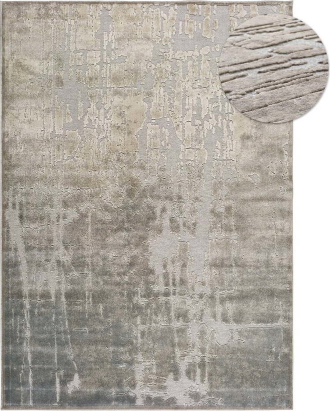 Béžový koberec z viskózy Universal Margot Azul, 60 x 110 cm