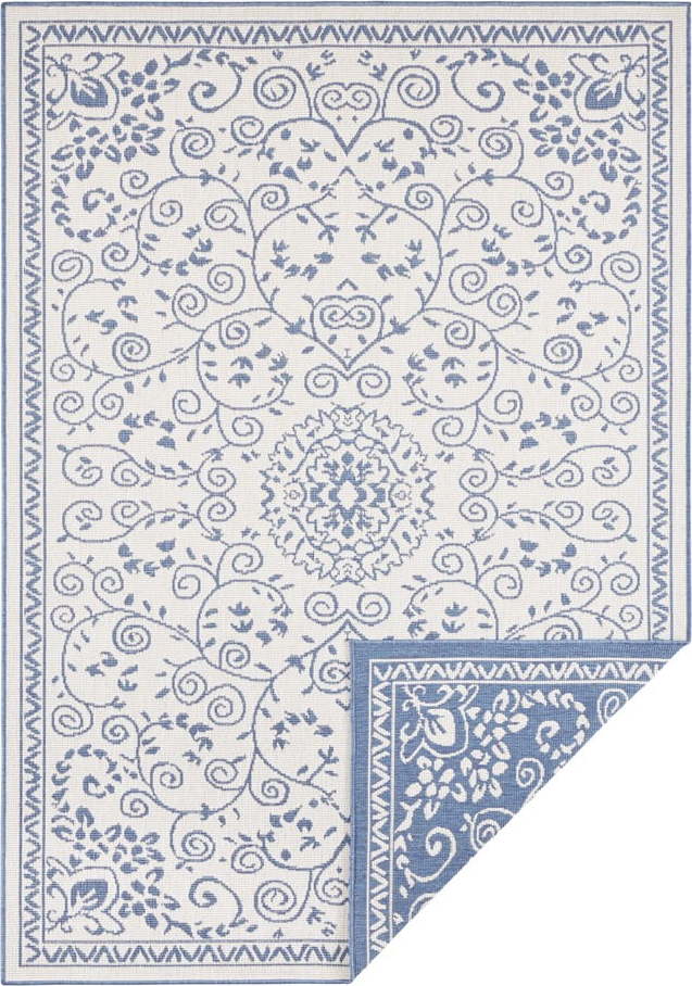 Modro-krémový venkovní koberec NORTHRUGS Leyte, 200 x 290 cm