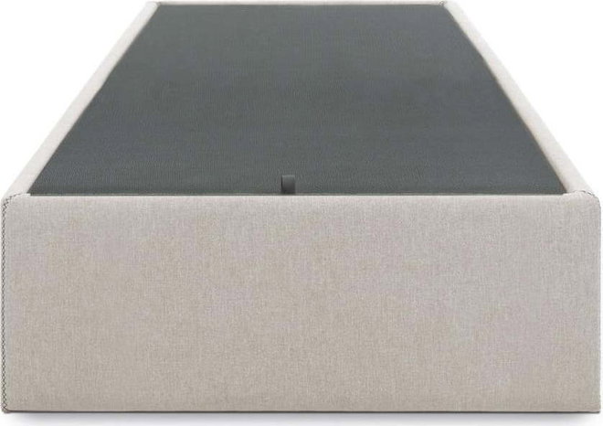 Béžová čalouněná jednolůžková postel s úložným prostorem 90x190 cm Matters – Kave Home