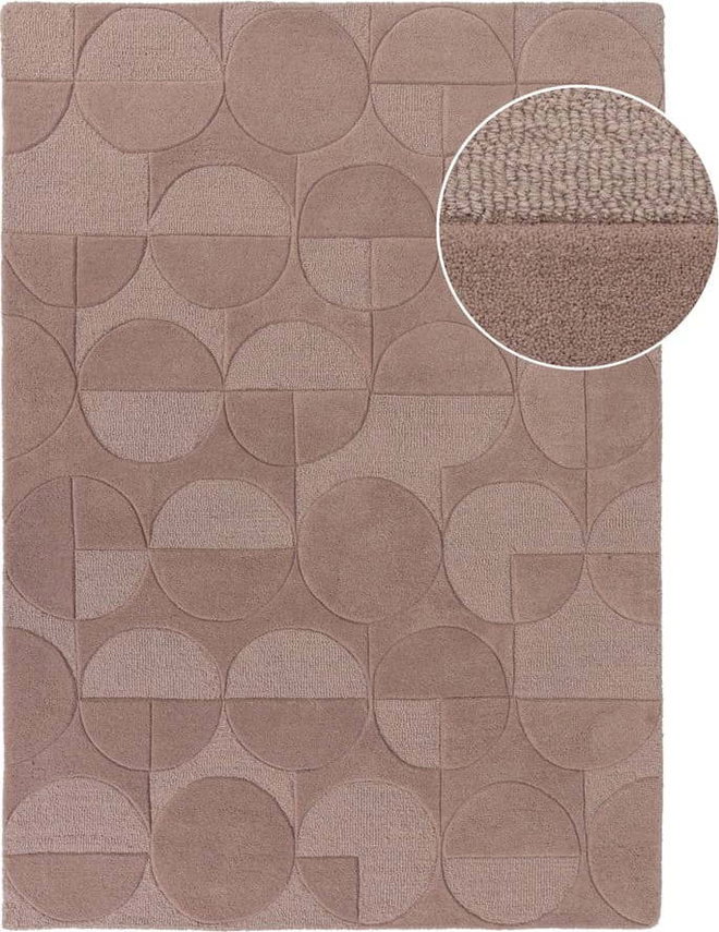 Růžový vlněný koberec Flair Rugs Gigi, 120 x 170 cm