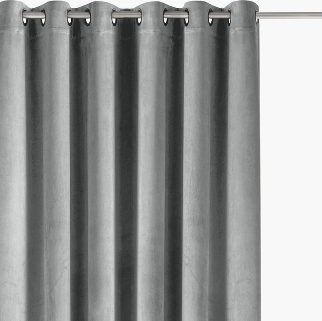 Šedý sametový dimout závěs 265x250 cm Velto – Filumi