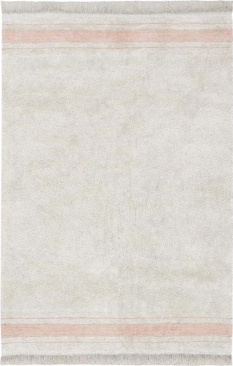 Růžovo-krémový pratelný ručně tkaný bavlněný koberec 140x200 cm Gastro Rose – Lorena Canals