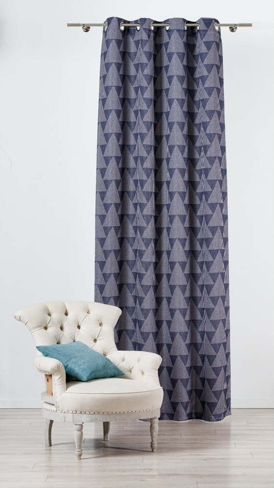 Modro-šedý závěs 130x260 cm Zatapa – Mendola Fabrics