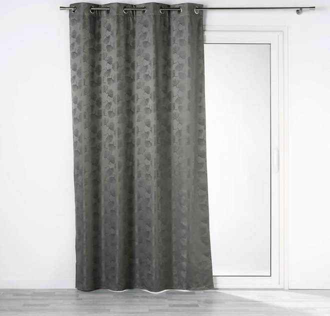 Antracitový zatemňovací závěs z žakáru 140x260 cm Lunella – douceur d'intérieur