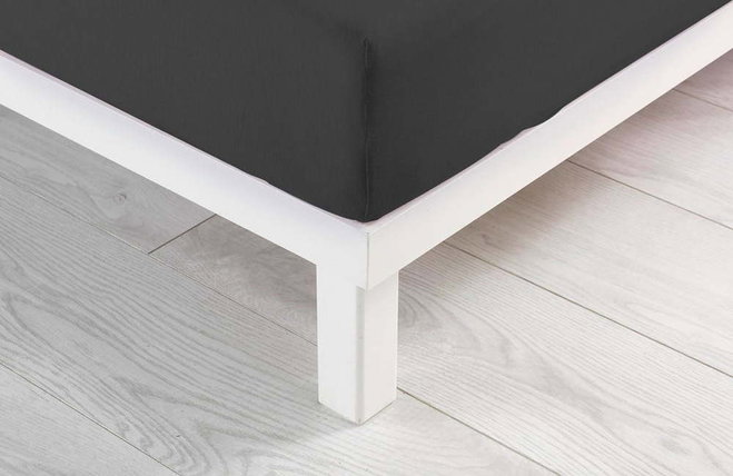 Antracitové napínací prostěradlo jersey 90x190 cm Jersy – douceur d'intérieur
